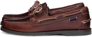 Sebago Men's Dockside Portland Wax Leather Boat Shoes, Brown-Gum, 10 Medium US