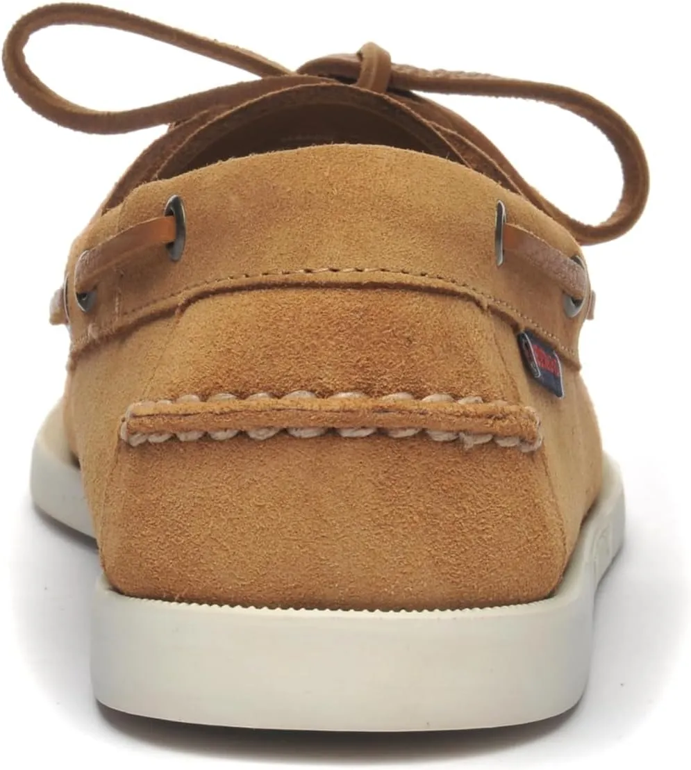 Sebago Portland Roughout Boat Shoes - Handsewn Roughout Leather Moccasins with Leather Sock Lining and Non-Marking, Non-Slip Siped Rubber Outsoles