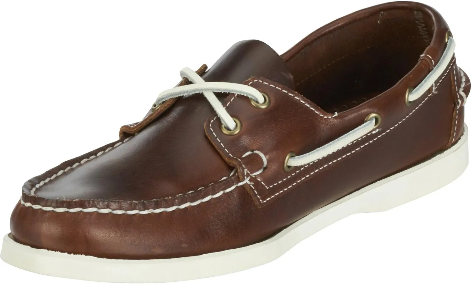 Sebago Portland Waxed Boat Shoes - Handsewn Waxed Leather Moccasins with Leather Sock Lining and Non-Marking, Slip-Resistant Rubber Outsoles