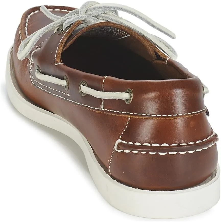 Sebago Portland Waxed Boat Shoes - Handsewn Waxed Leather Moccasins with Leather Sock Lining and Non-Marking, Slip-Resistant Rubber Outsoles