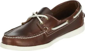 Sebago Portland Waxed Boat Shoes - Handsewn Waxed Leather Moccasins with Leather Sock Lining and Non-Marking, Slip-Resistant Rubber Outsoles