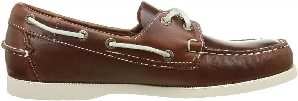 Sebago Portland Waxed Boat Shoes - Handsewn Waxed Leather Moccasins with Leather Sock Lining and Non-Marking, Slip-Resistant Rubber Outsoles