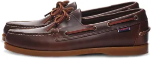 Sebago Portland Waxed Boat Shoes - Handsewn Waxed Leather Moccasins with Leather Sock Lining and Non-Marking, Slip-Resistant Rubber Outsoles