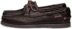 Sebago Portland Waxed Boat Shoes - Handsewn Waxed Leather Moccasins with Leather Sock Lining and Non-Marking, Slip-Resistant Rubber Outsoles