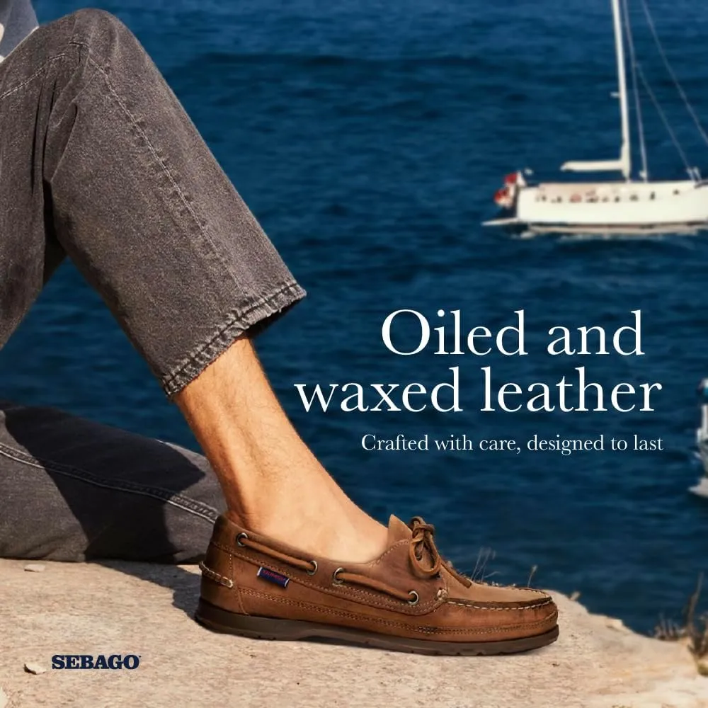 Sebago Schooner Saddler's Leather Boat Shoes - Waterproof Moccasins for Men Featuring Leather Sock Lining, and Non-Marking, Slip-Resistant Outsoles