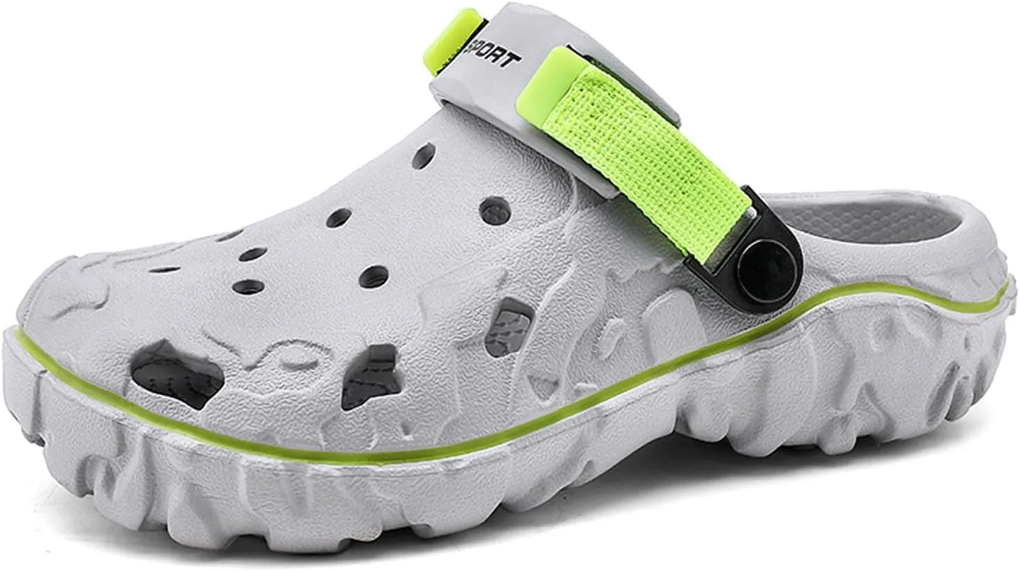 SECHRITE Men's Clogs Athletic Fashion Clogs and Mules with Adjustable Back Strap Slip-on Outdoor Water Beach Shoes Sandals Lightweight Comfortable Breathable - River Edge