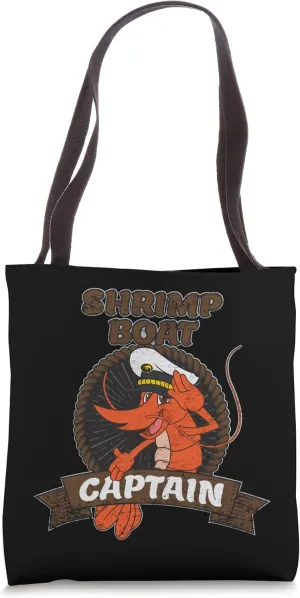 Shrimp Boat Captain Cute Retro Seafood Cartoon Prawn Tote Bag