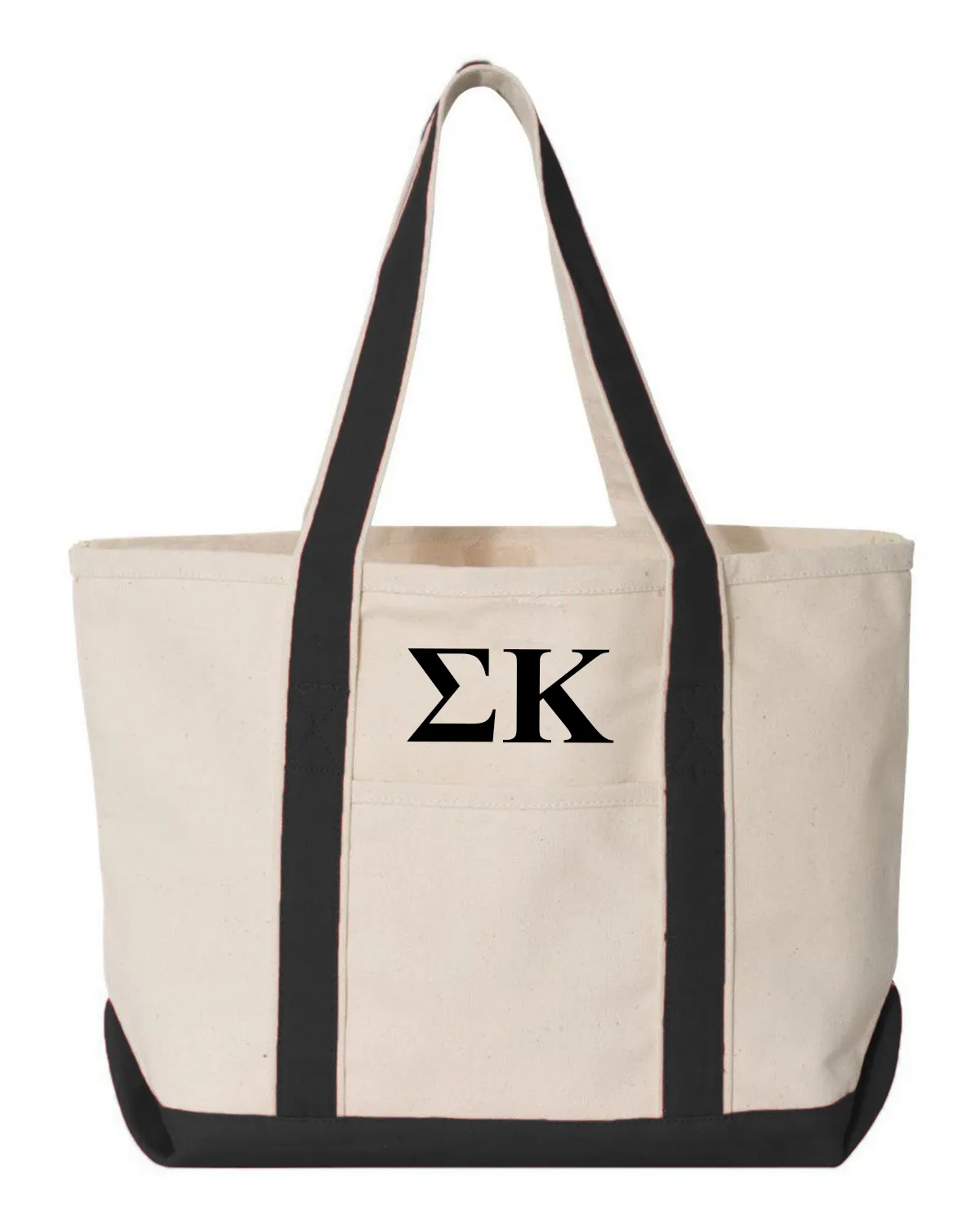 Sigma Kappa Black Boat Tote - Medium