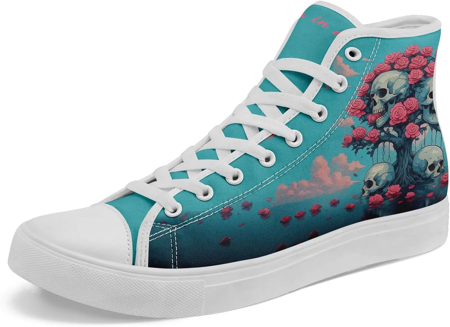 Skull High Top Canvas Sneakers Fashion Punk Rock Joker Print Shoes Casual Walking Shoes Streetwear