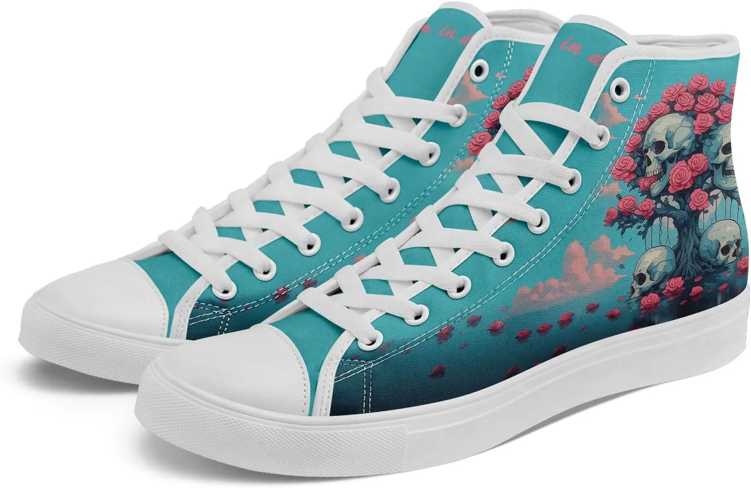 Skull High Top Canvas Sneakers Fashion Punk Rock Joker Print Shoes Casual Walking Shoes Streetwear