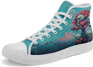 Skull High Top Canvas Sneakers Fashion Punk Rock Joker Print Shoes Casual Walking Shoes Streetwear
