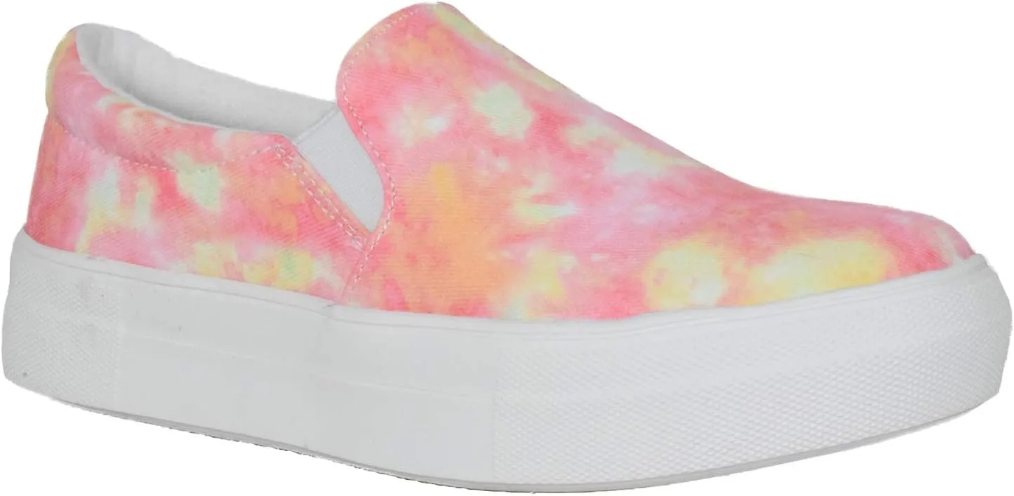 Soda Flat Women Shoes Slip On Loafers Casual Sneakers Memory Foam Insoles Hidden Platform/Flatform Round Toe Hike-G DYE Pink 10