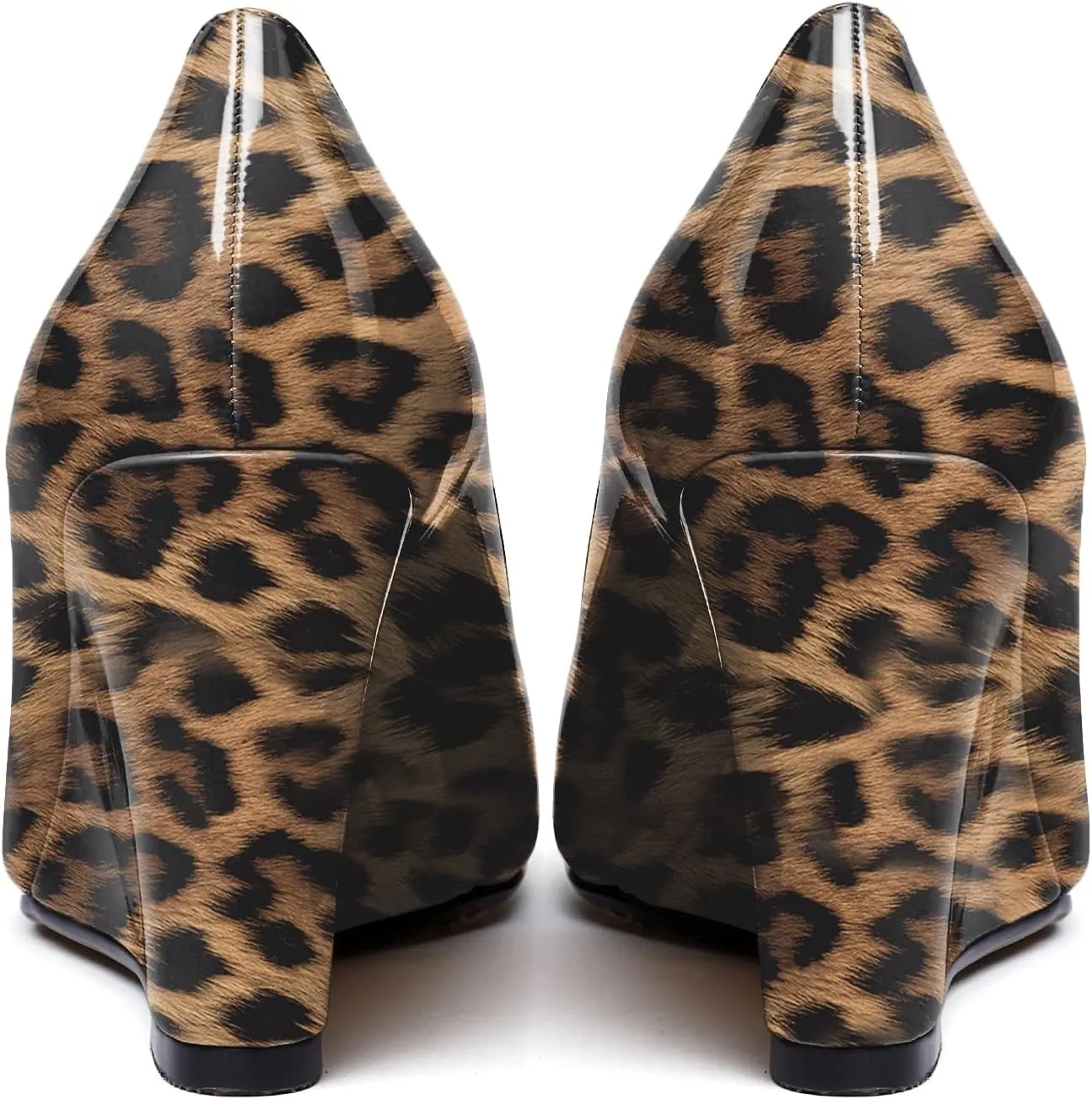 Soireelady Women Wedge Heel Pumps Peep Toe Wedges Slip On Wedge Heels Classic Wedge Heeled Shoes