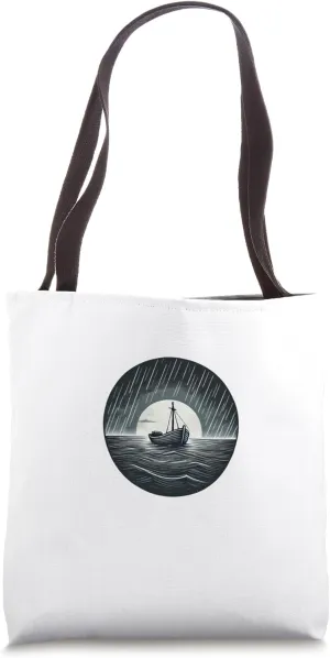 Solitary Boat Sad Melancholic Graphic - S32 Tote Bag