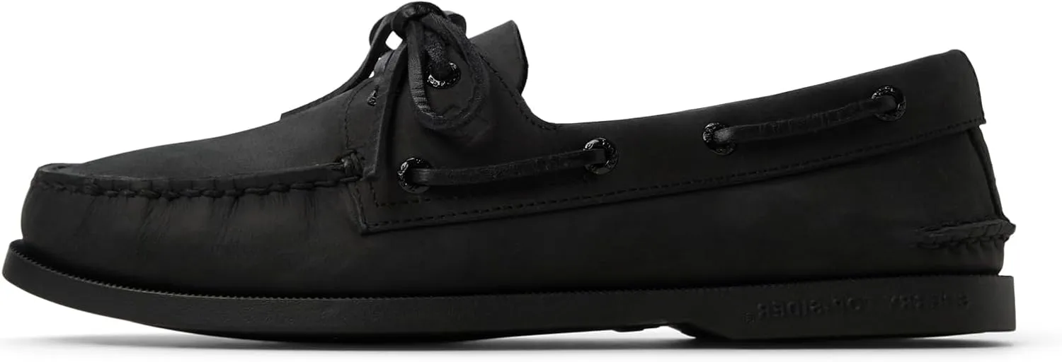 Sperry Men's Authentic Original 2-Eye Boat Shoe, Black, 9.5 Wide