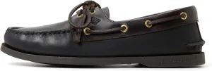 Sperry Men's Authentic Original 2-Eye Boat Shoe, Black/Amaretto, 11 Wide