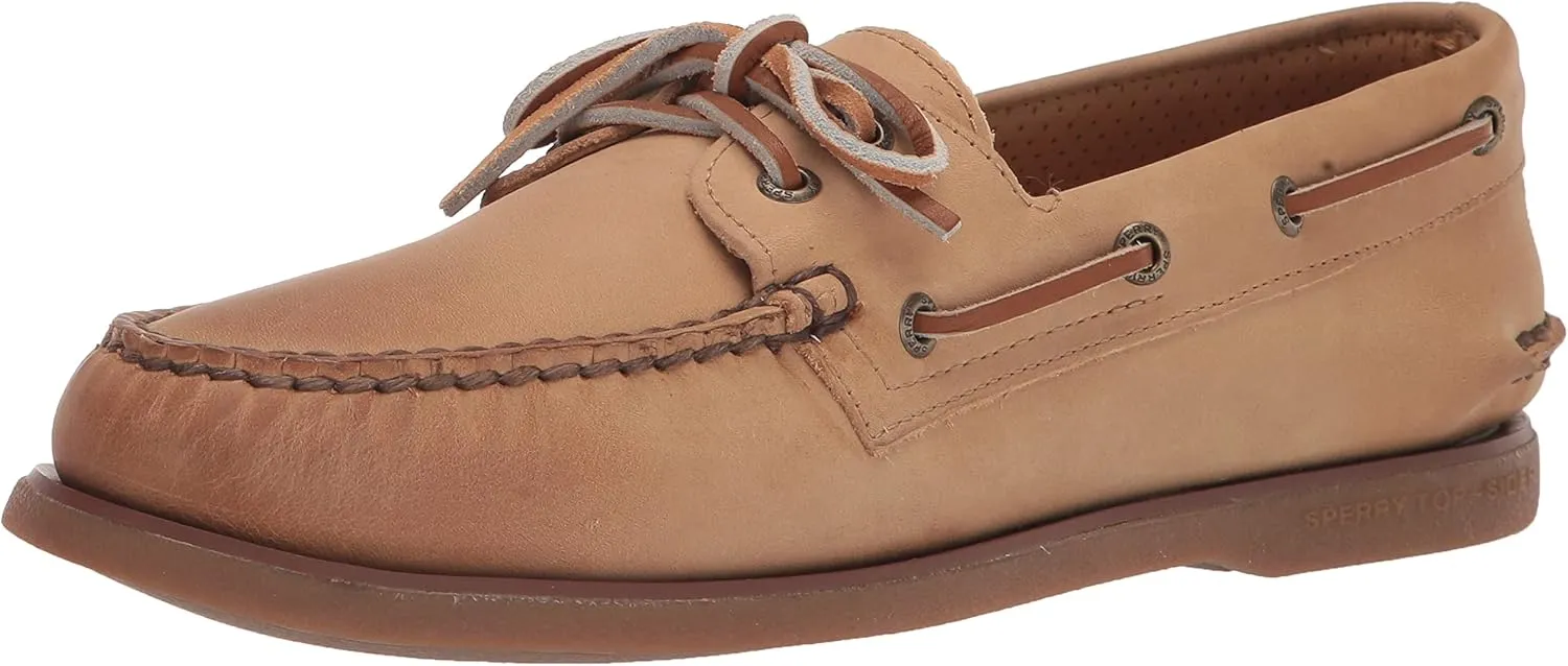 Sperry Men's Gold Authentic Original 2-Eye Seasonal Boat Shoe, TAN Burnish, 8.5