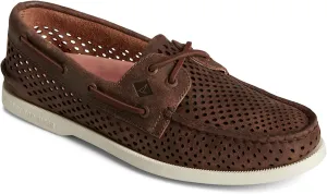 Sperry Mens Lace-Up Leather Boat Shoes Brown 12 Medium (D)