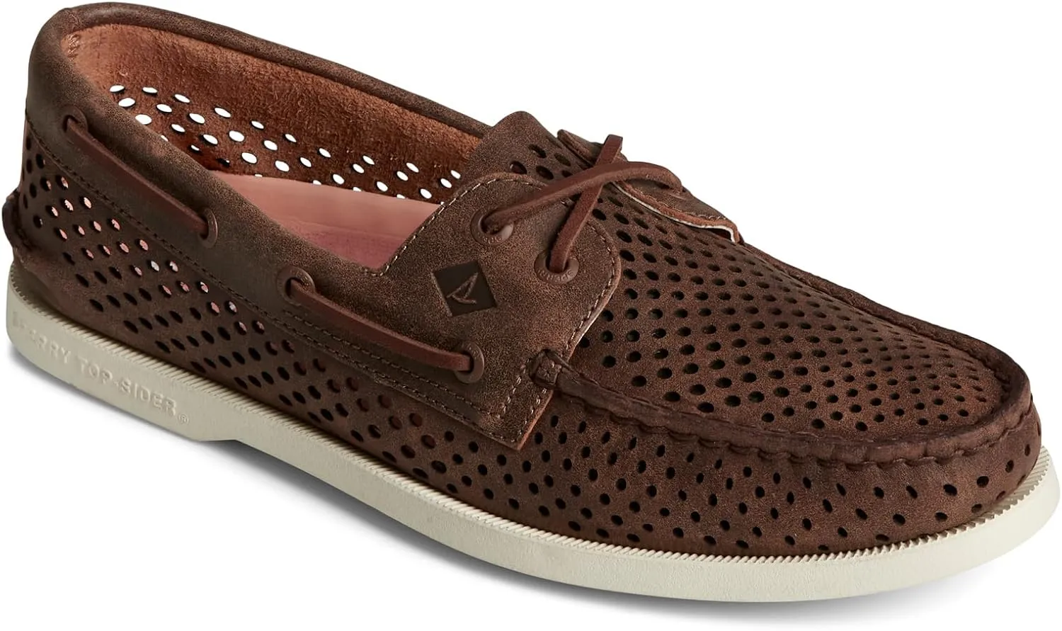 Sperry Mens Lace-Up Leather Boat Shoes Brown 12 Medium (D)