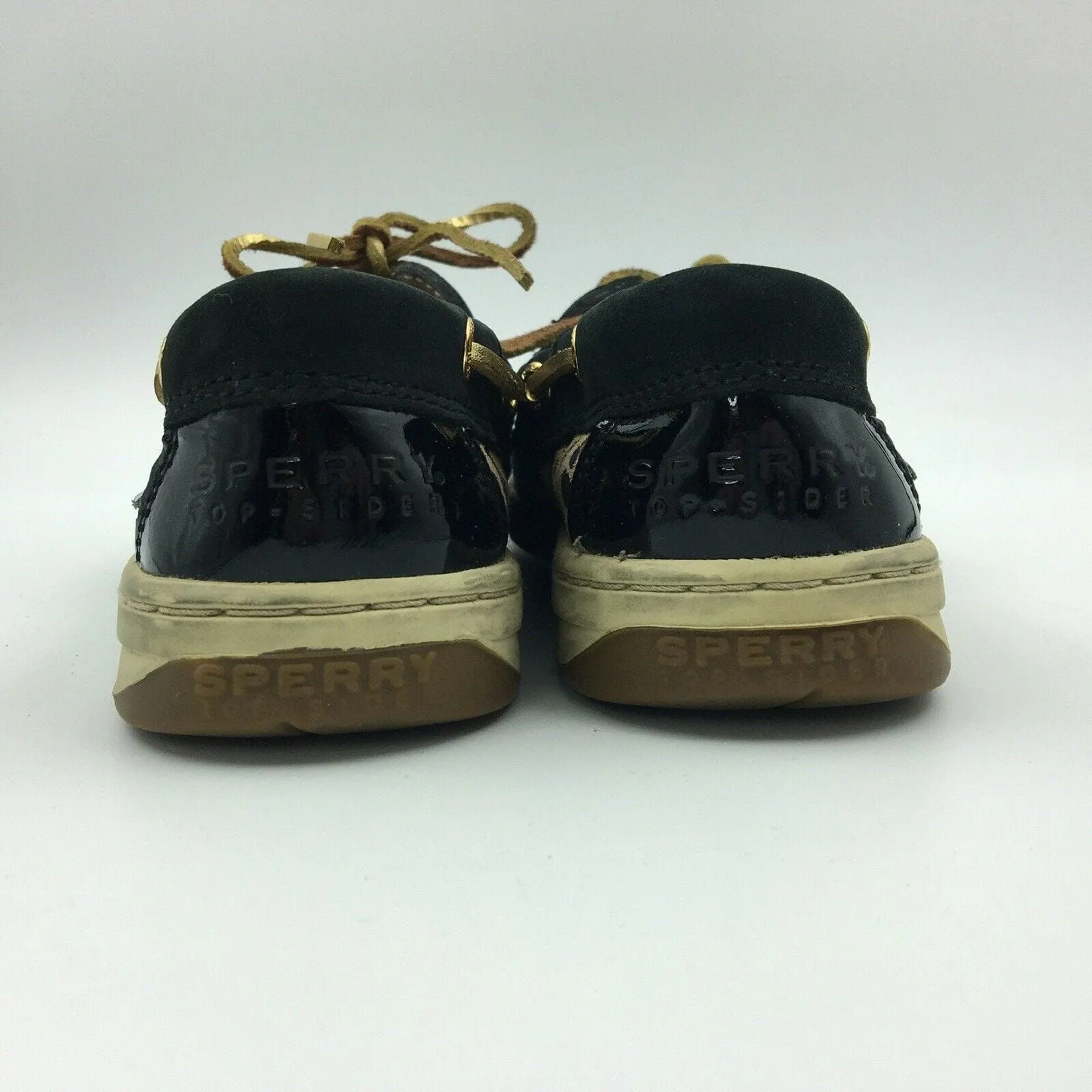 Sperry Top-Sider Shoes - Womens Boat Shoes | 5.5M | Black Leopard Print | Lace-Up | EUC