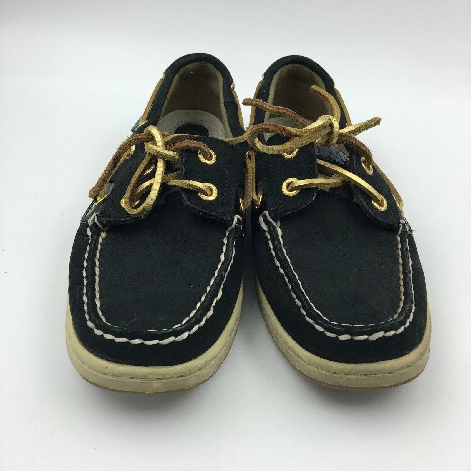 Sperry Top-Sider Shoes - Womens Boat Shoes | 5.5M | Black Leopard Print | Lace-Up | EUC