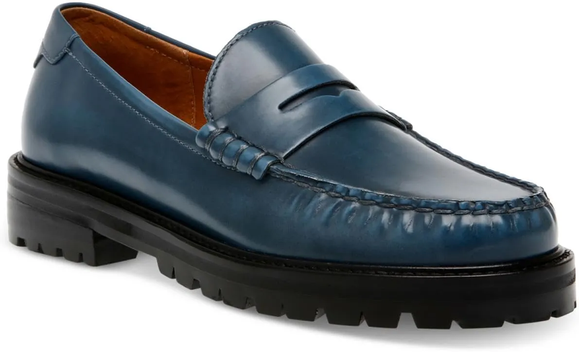 Steve Madden Womens Madelyn Casual Almond Toe Loafers Blue 5.5 Medium (B,M)