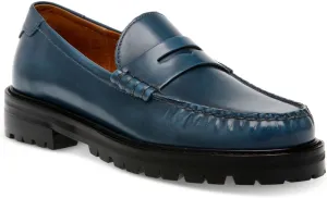 Steve Madden Womens Madelyn Casual Almond Toe Loafers Blue 5.5 Medium (B,M)