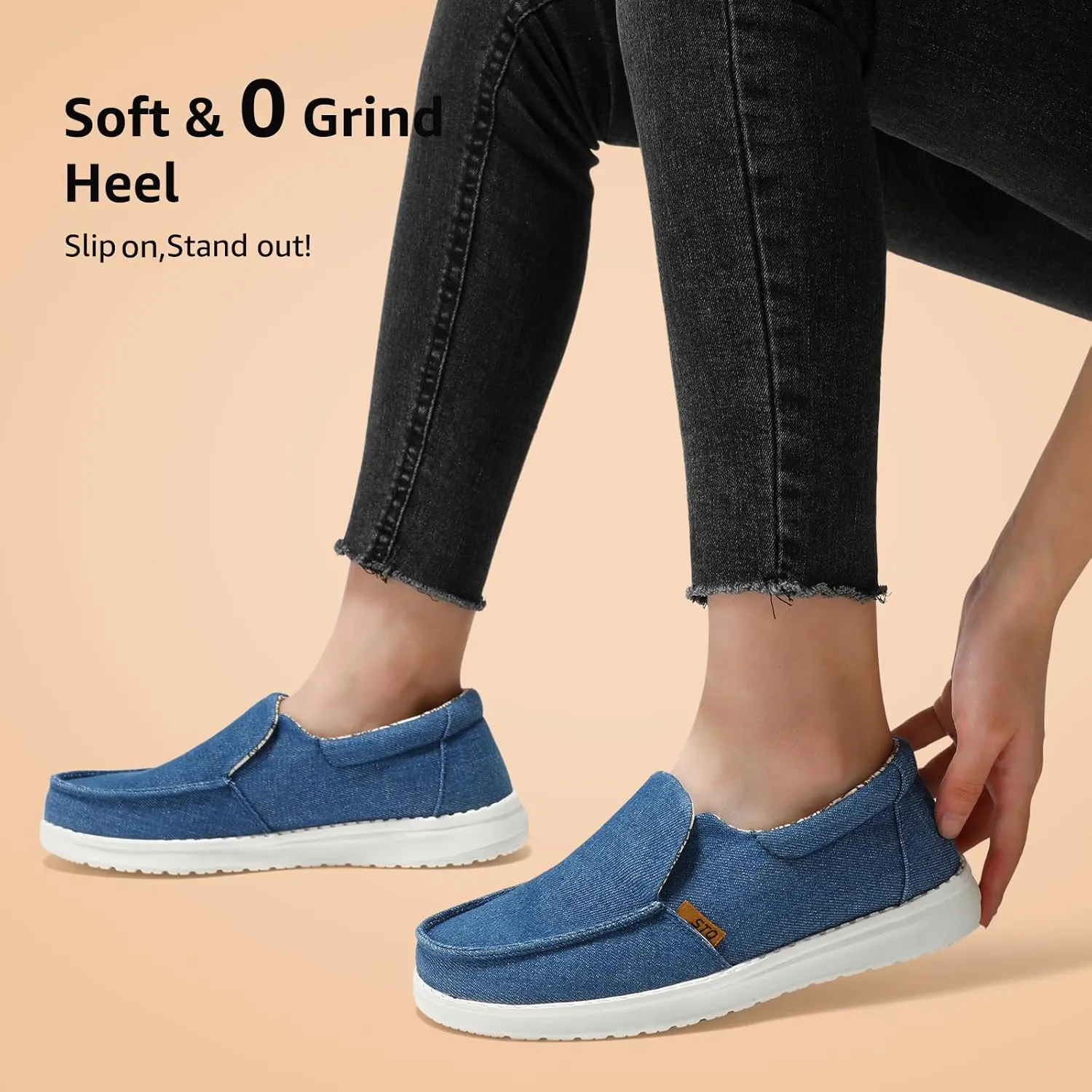 STQ Slip on Boat Shoes for Women Orthopedic Casual Loafers with Arch Support