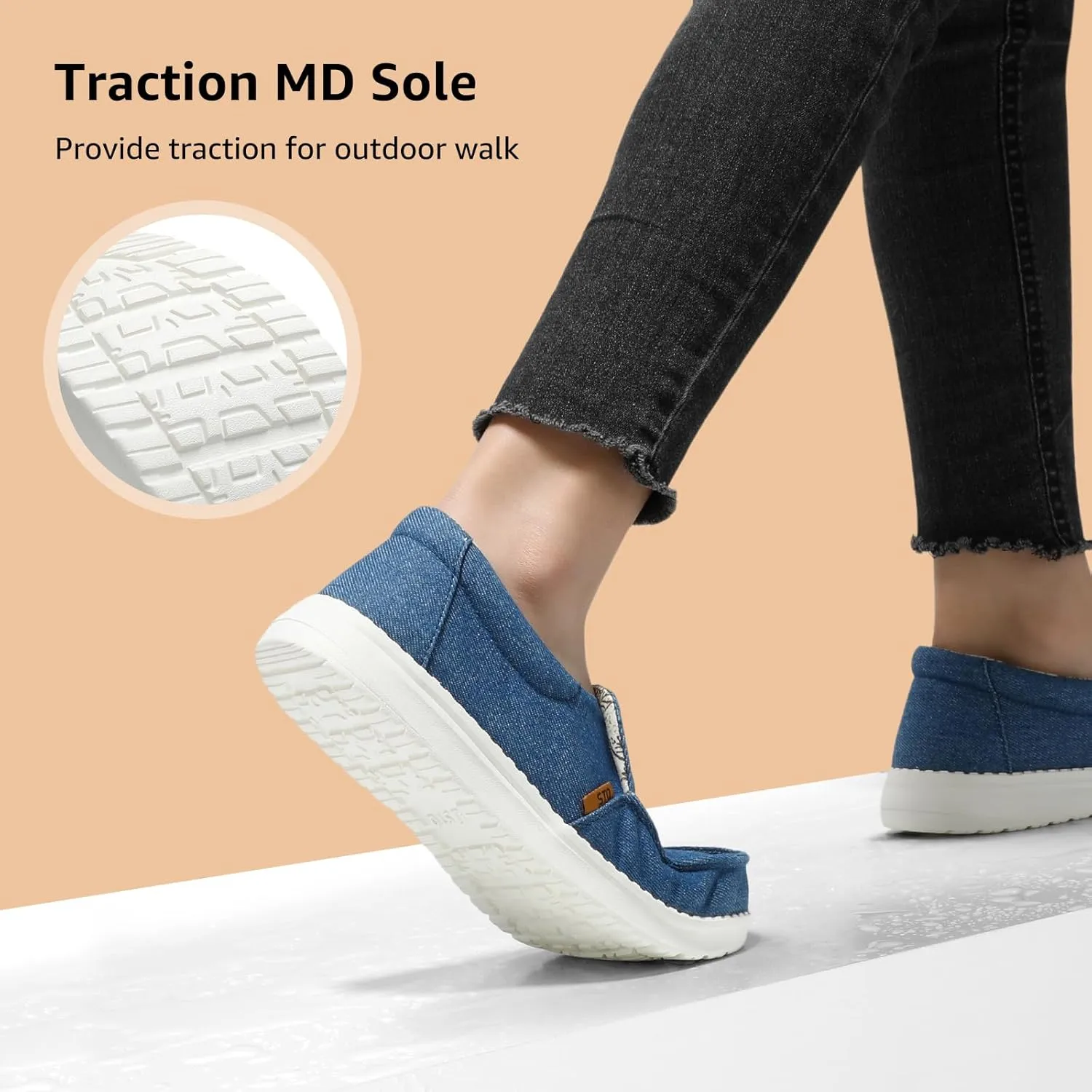 STQ Slip on Boat Shoes for Women Orthopedic Casual Loafers with Arch Support