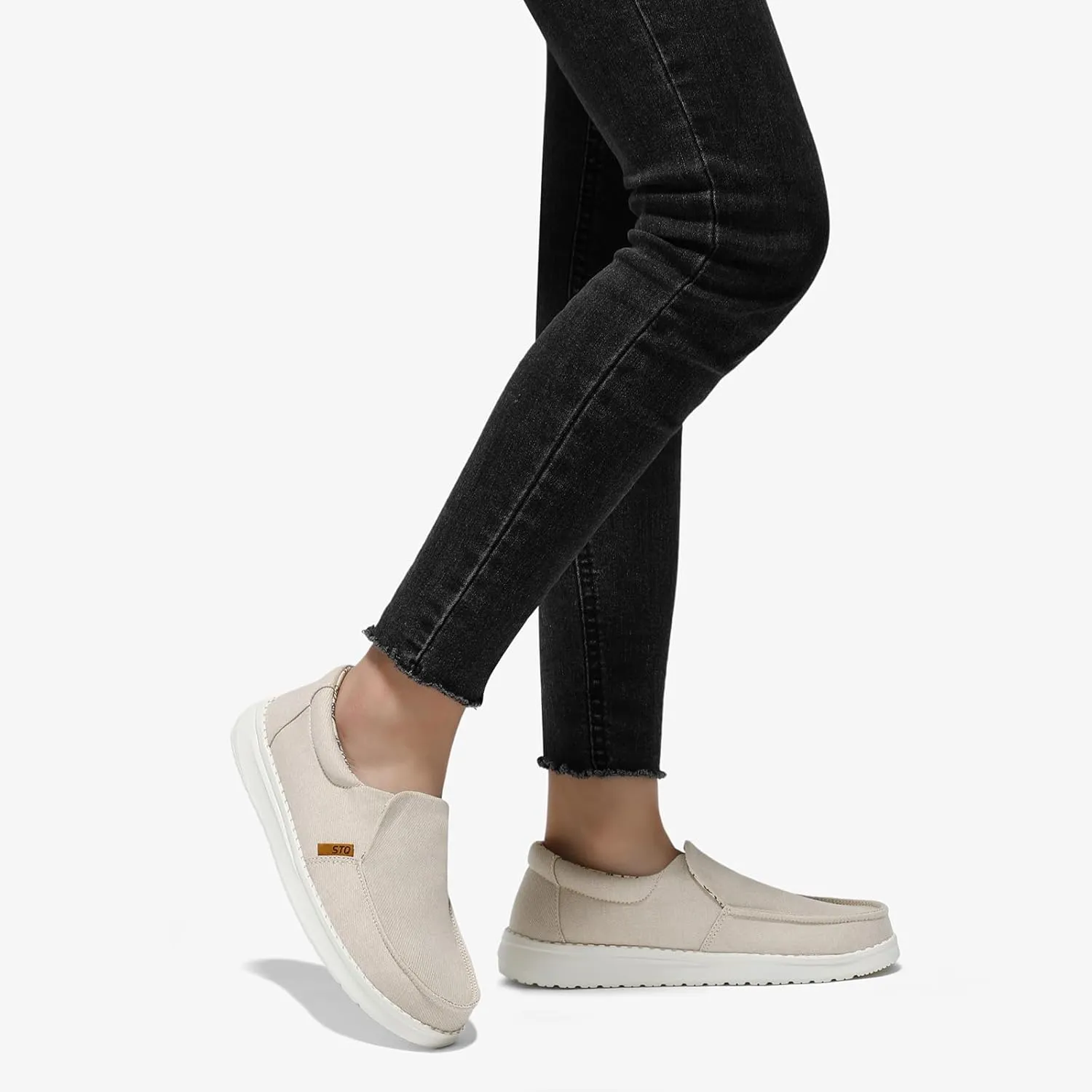 STQ Slip on Boat Shoes for Women Orthopedic Casual Loafers with Arch Support