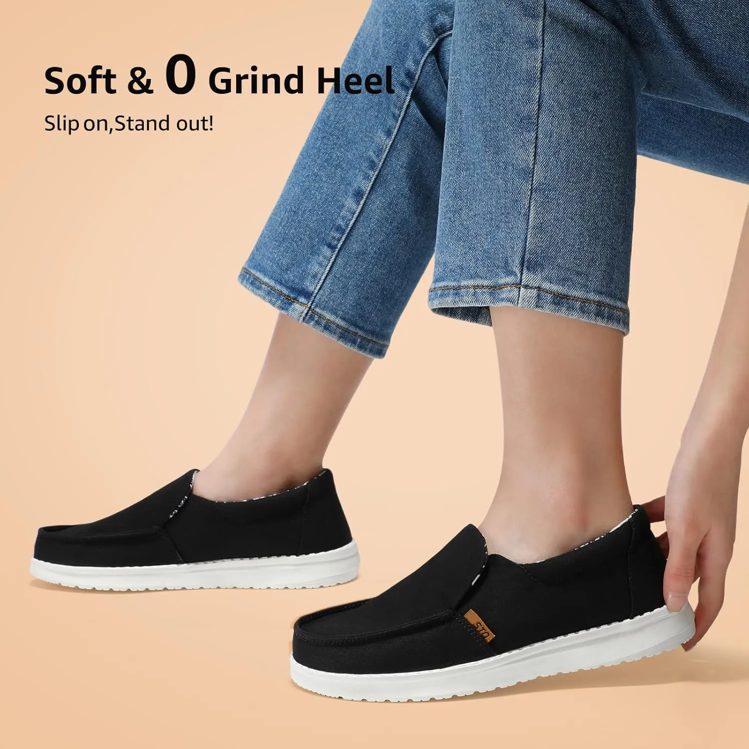 STQ Slip on Boat Shoes for Women Orthopedic Casual Loafers with Arch Support