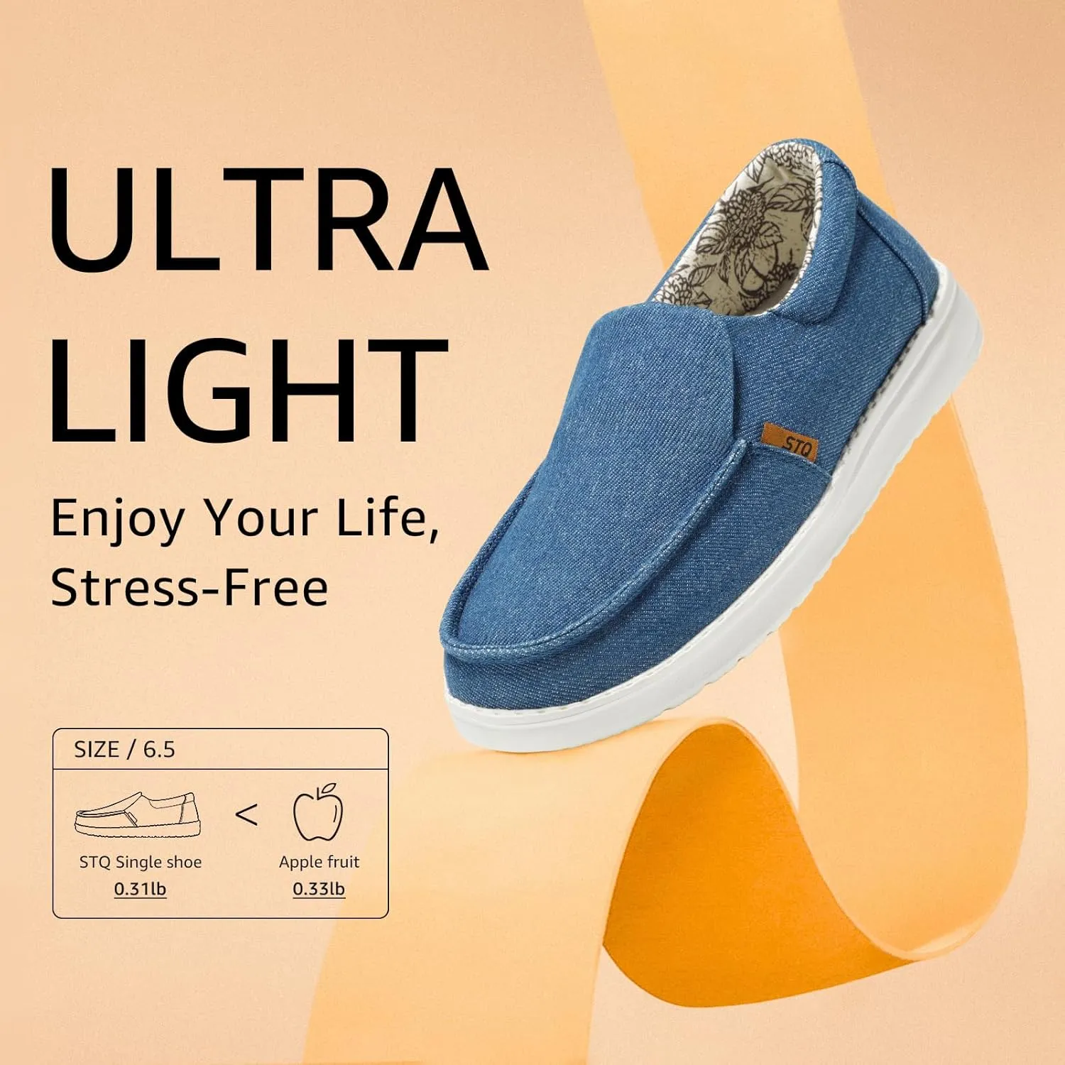 STQ Slip on Boat Shoes for Women Orthopedic Casual Loafers with Arch Support
