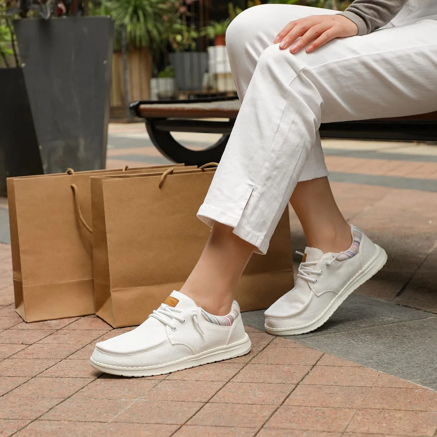 STQ Women's Lace up Loafers丨Orthopedic Comfotable Ultralight Boat Casual Shoes with Arth Support