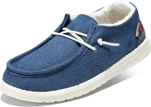 STQ Women's Slip on Loafers丨Orthopedic Comfotable Fur Lined Ultralight Boat Casual Shoes with Arth Support