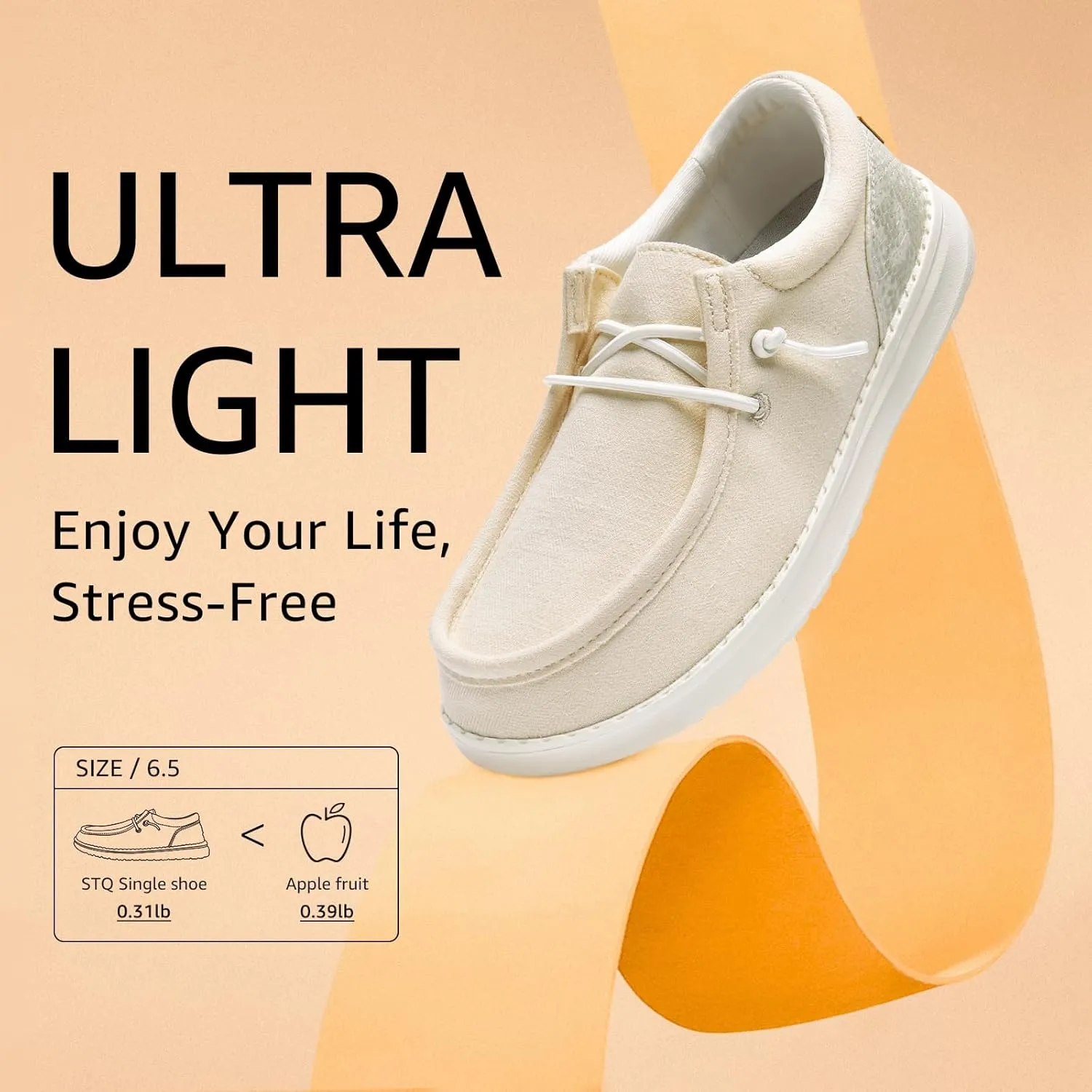 STQ Women's Slip on Loafers丨Orthopedic Comfotable Ultralight Boat Casual Shoes with Arth Support