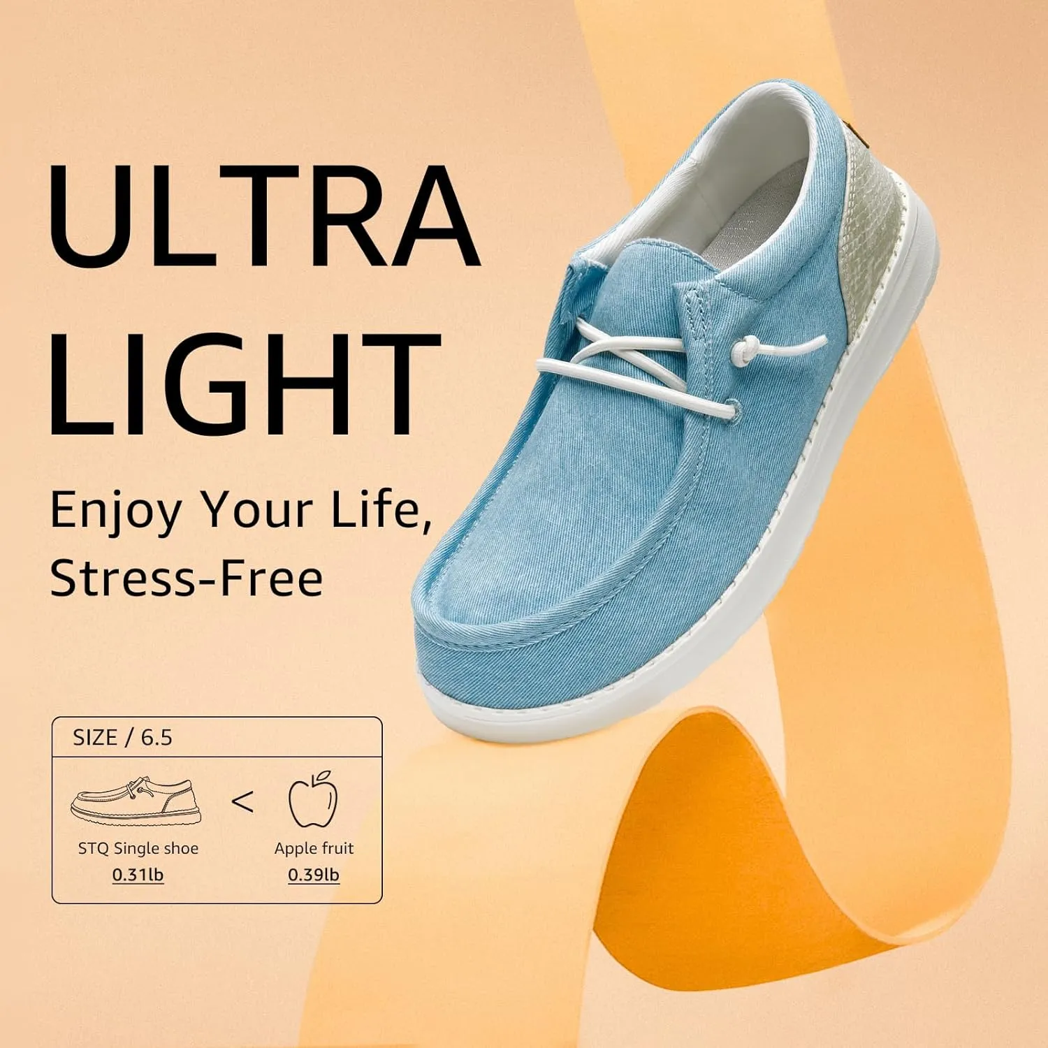 STQ Women's Slip on Loafers丨Orthopedic Comfotable Ultralight Boat Casual Shoes with Arth Support