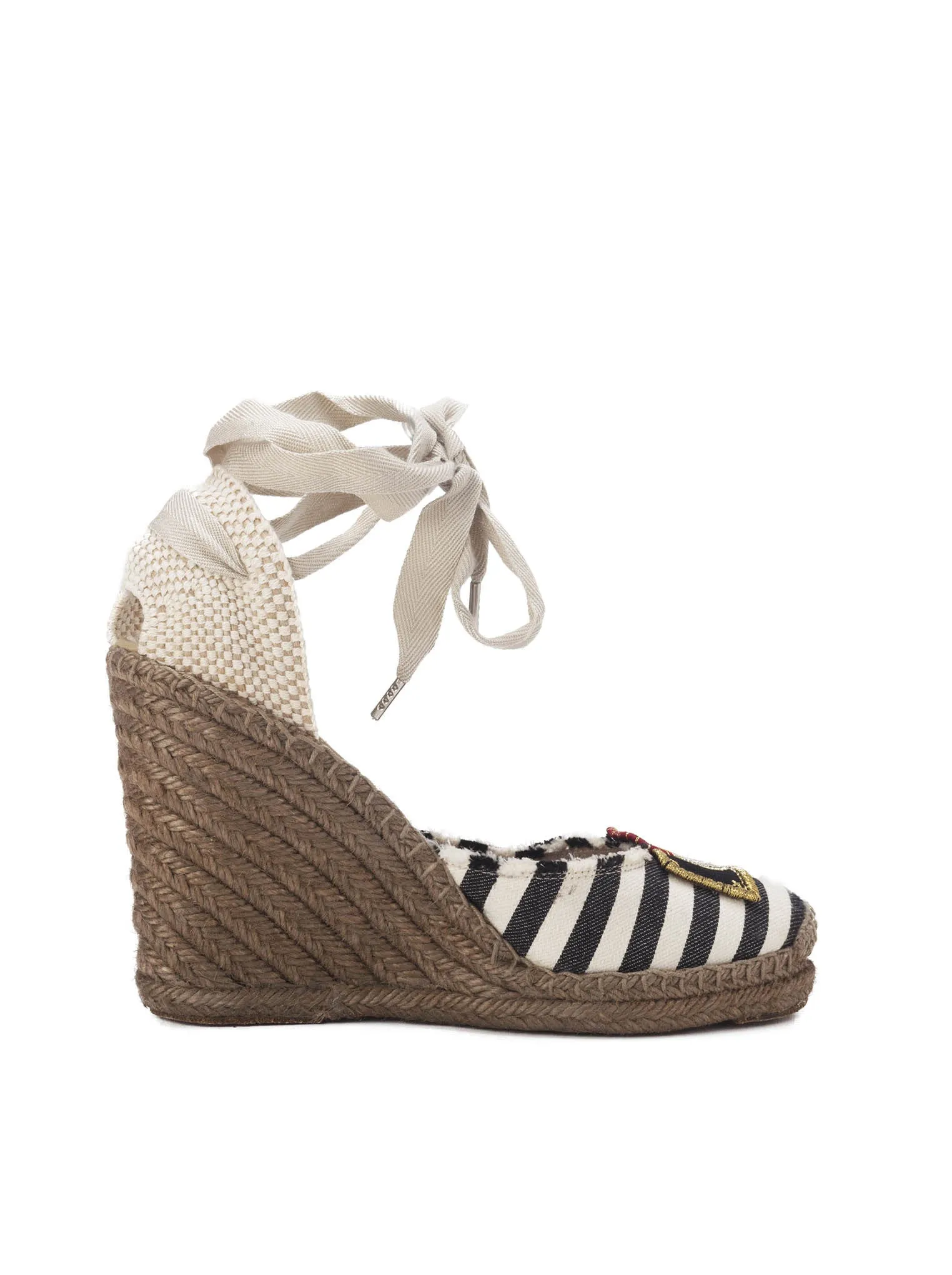 Striped Espadrille Wedges