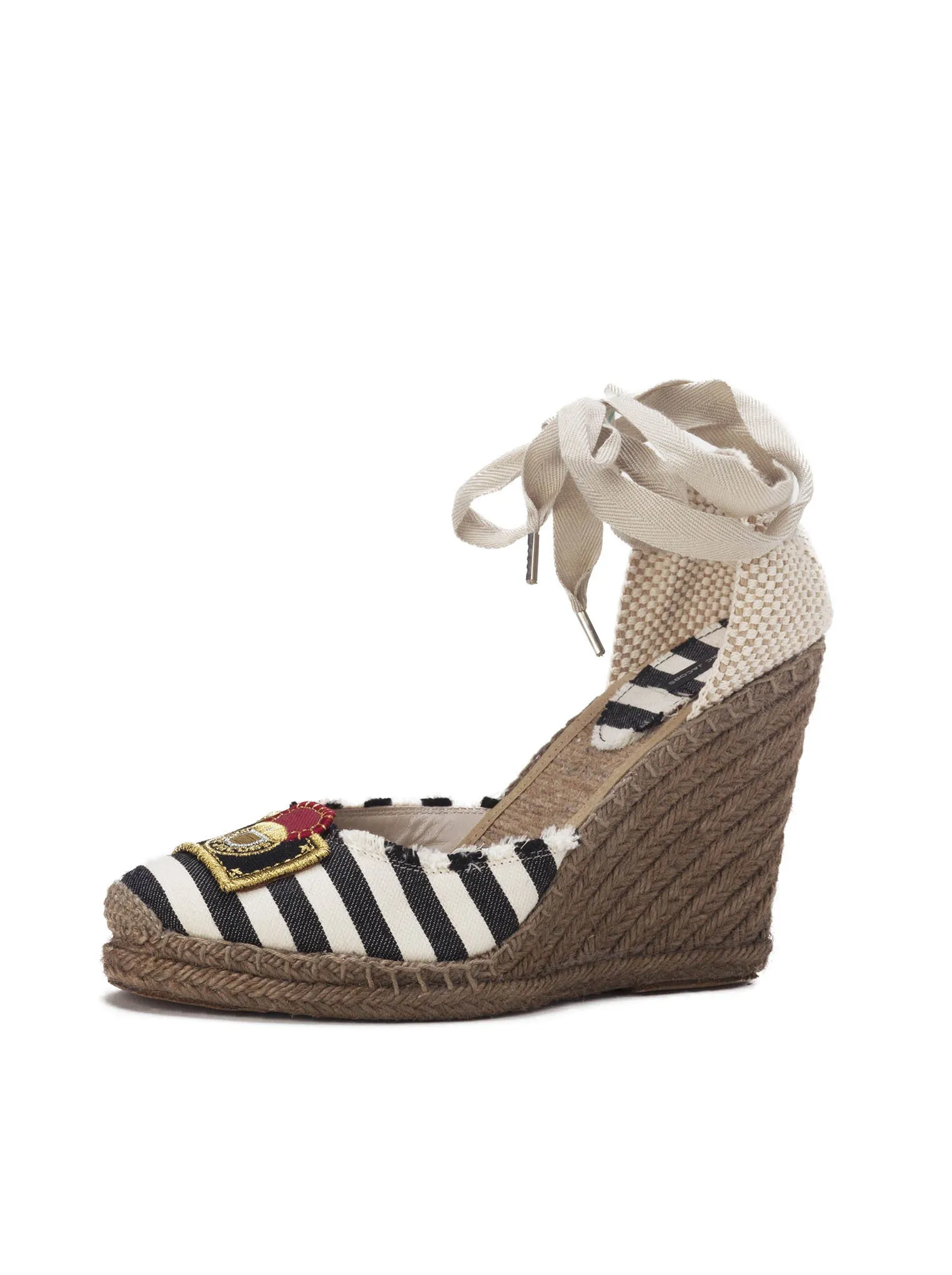 Striped Espadrille Wedges