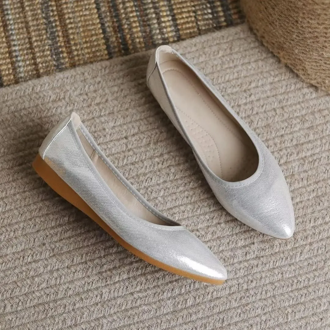 Stunner Womens Foldable Pointed Toe Ballet Flats Rhinestone Loafers Fashion Flats