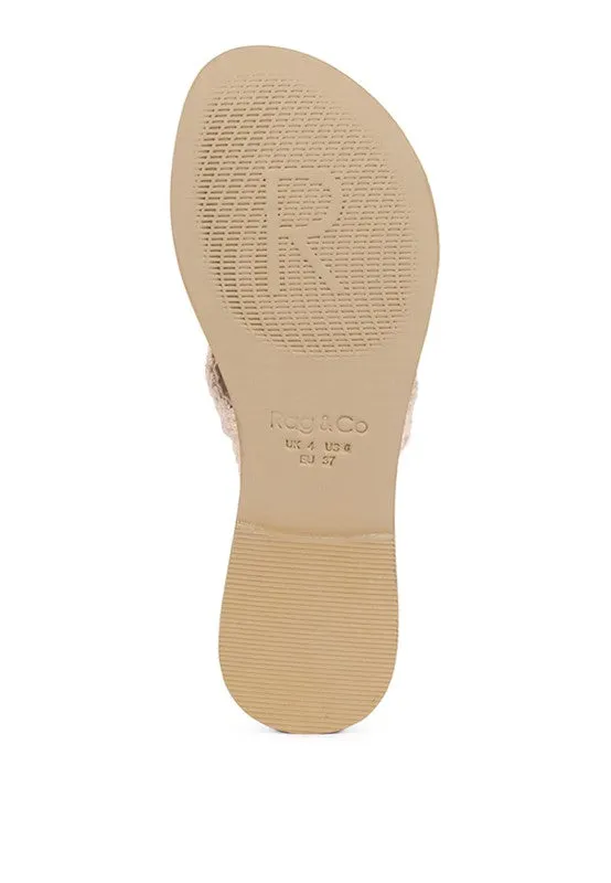 Suede Tassel Thong Sandals