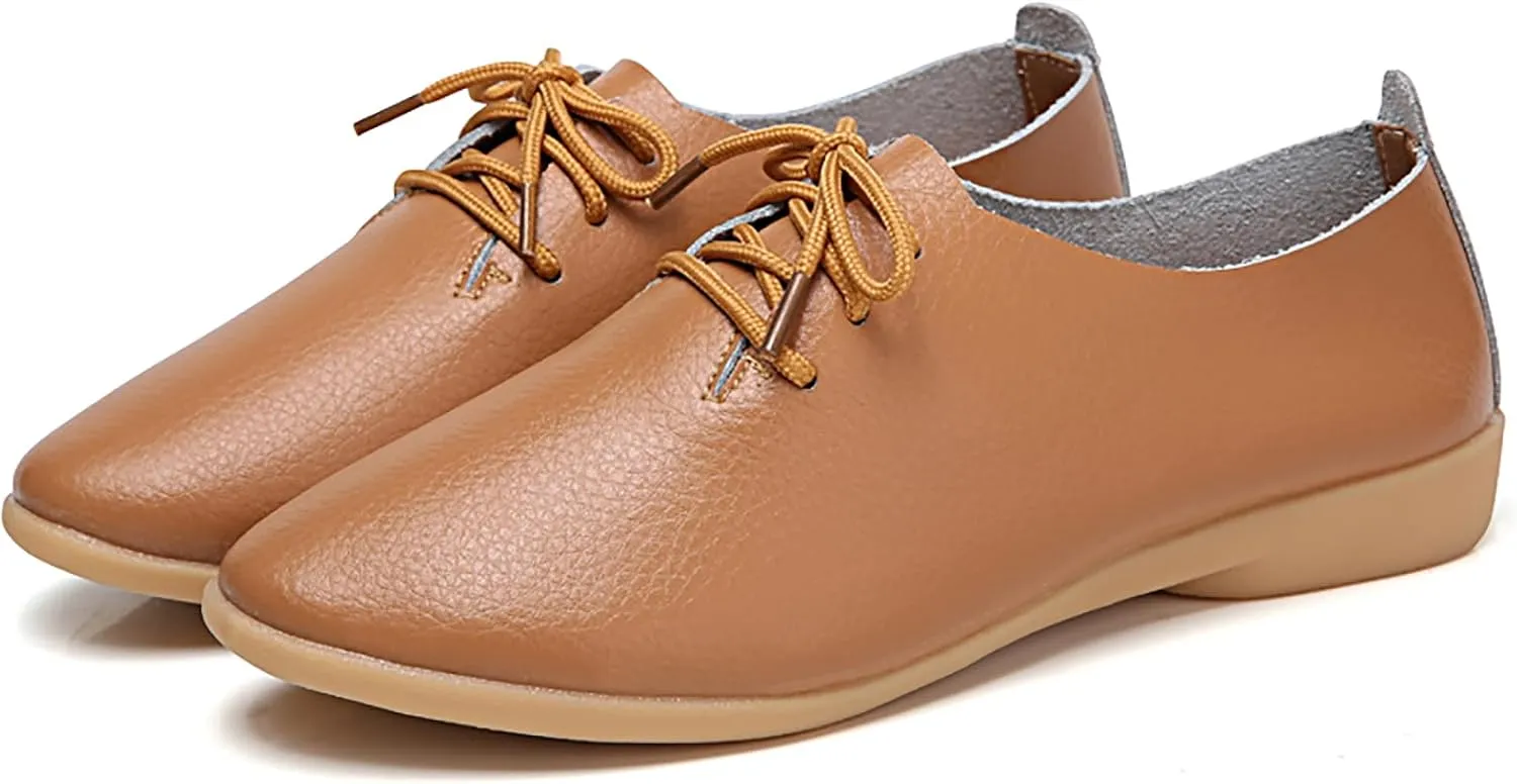 Sunporx Women's Comfortable Loafers Driving Moccasins Shoe Slip on Pointed Toe Flats Casual Comfortable Office Work Business Shoes Breathable Walking