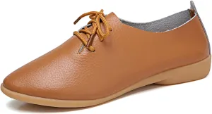 Sunporx Women's Comfortable Loafers Driving Moccasins Shoe Slip on Pointed Toe Flats Casual Comfortable Office Work Business Shoes Breathable Walking