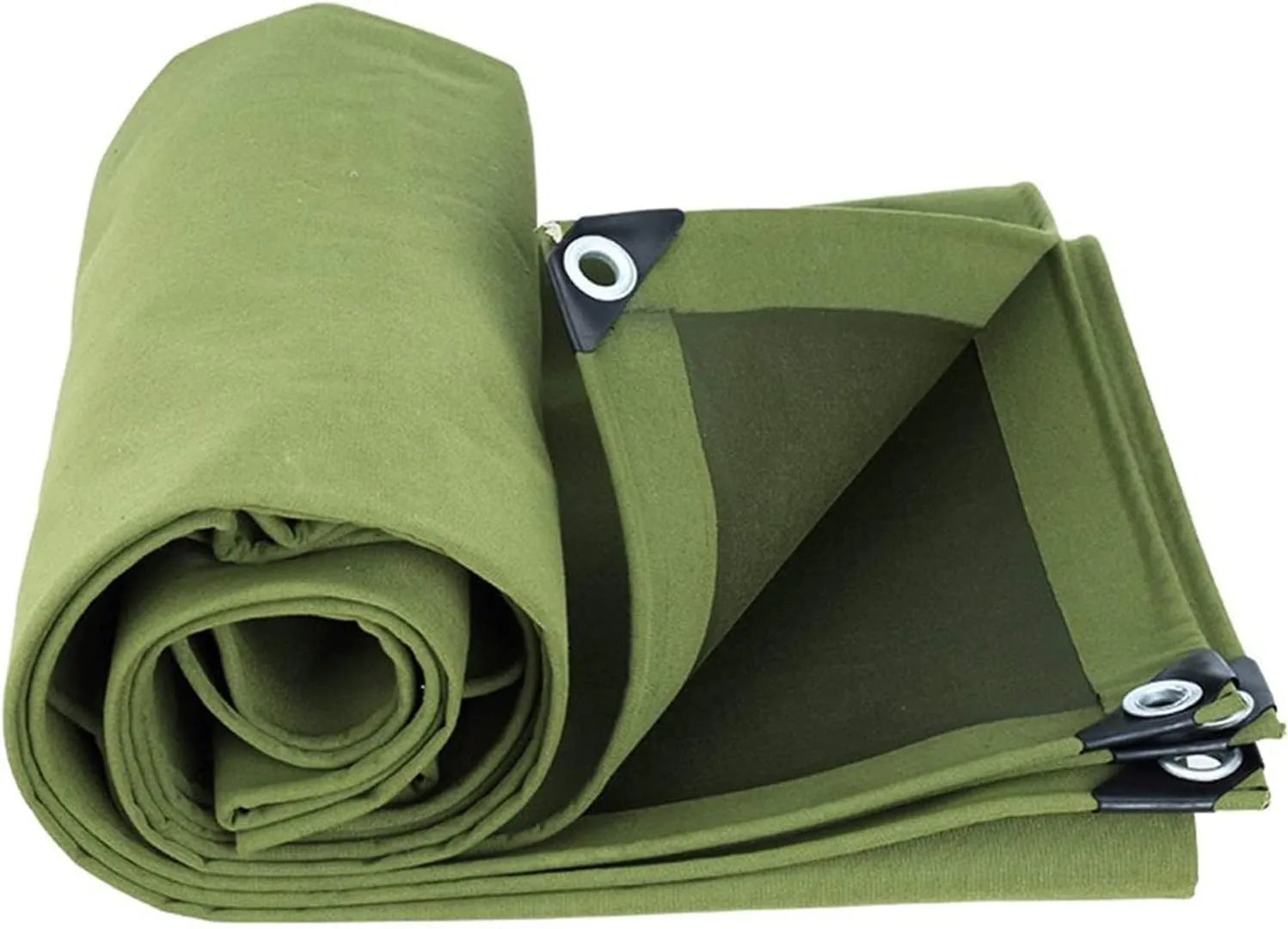 Tarpaulin, Waterproof Heavy-Duty Green Tarp Premium Quality Canvas Cover ，Canvas Tarp with Grommets，Tear-Resistant, UV-Resistant Camping Tarp,6x12m