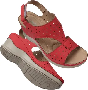 TEMOFON Womens Sandals Wedge Platform: Summer Ankle Strap Open Toe Wedge - Dressy Sandals Women - Comfortable Walking Low Sandal