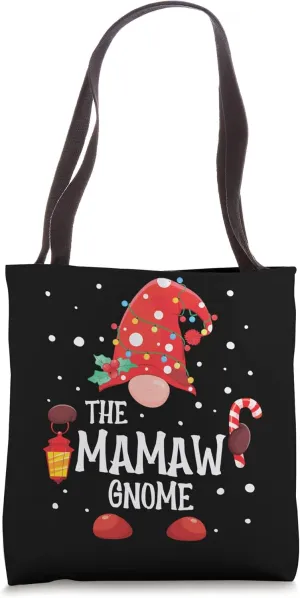 The Mamaw Gnome Matching Family Christmas Gnome Pajama Tote Bag