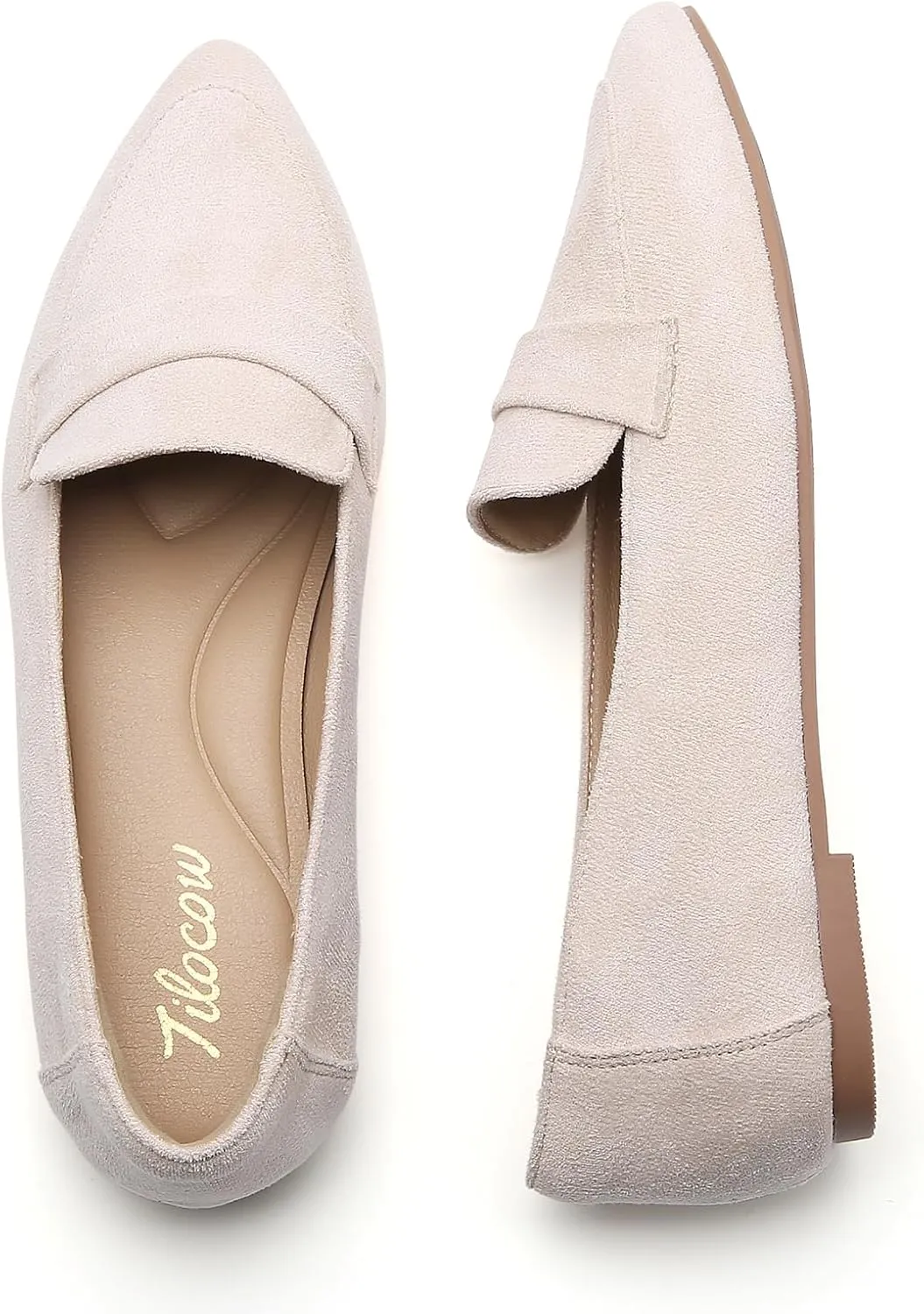 Tilocow Loafers for Womens Slip On Pointed Toe Flats Comfortable Fashion Work Business Casual Shoes