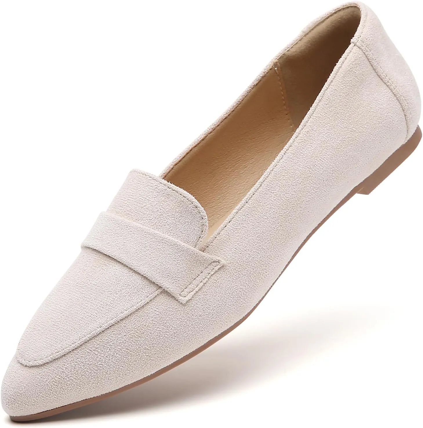 Tilocow Loafers for Womens Slip On Pointed Toe Flats Comfortable Fashion Work Business Casual Shoes