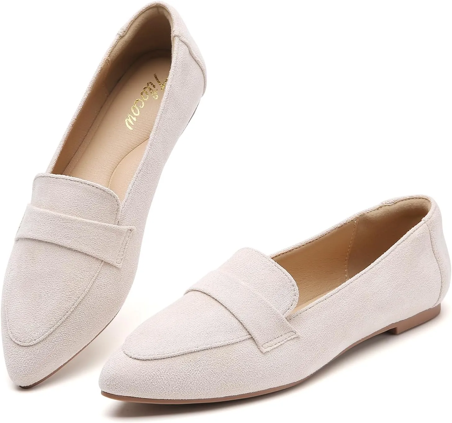 Tilocow Loafers for Womens Slip On Pointed Toe Flats Comfortable Fashion Work Business Casual Shoes