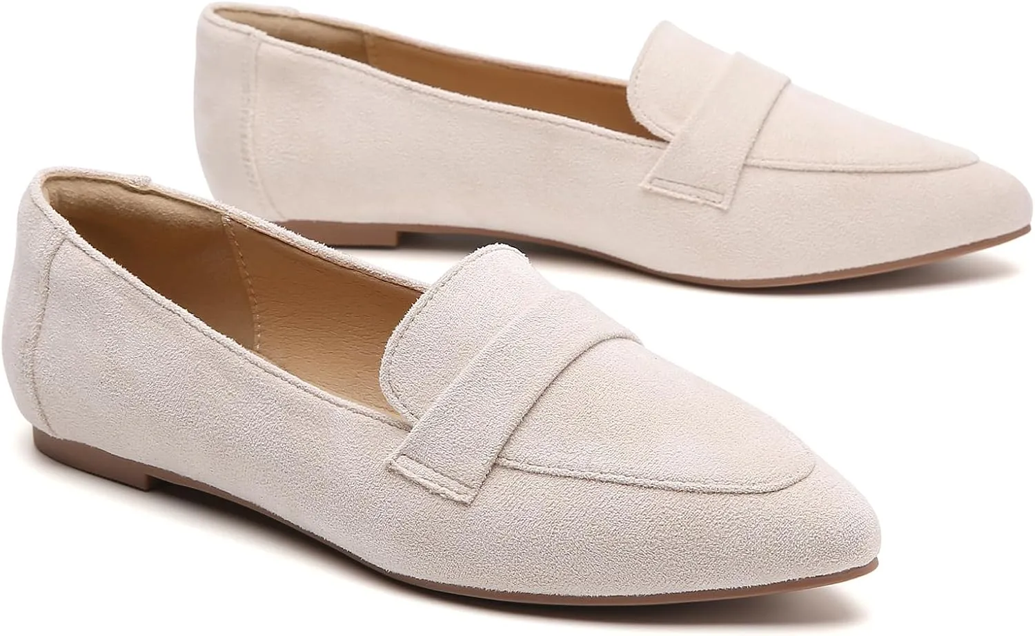 Tilocow Loafers for Womens Slip On Pointed Toe Flats Comfortable Fashion Work Business Casual Shoes