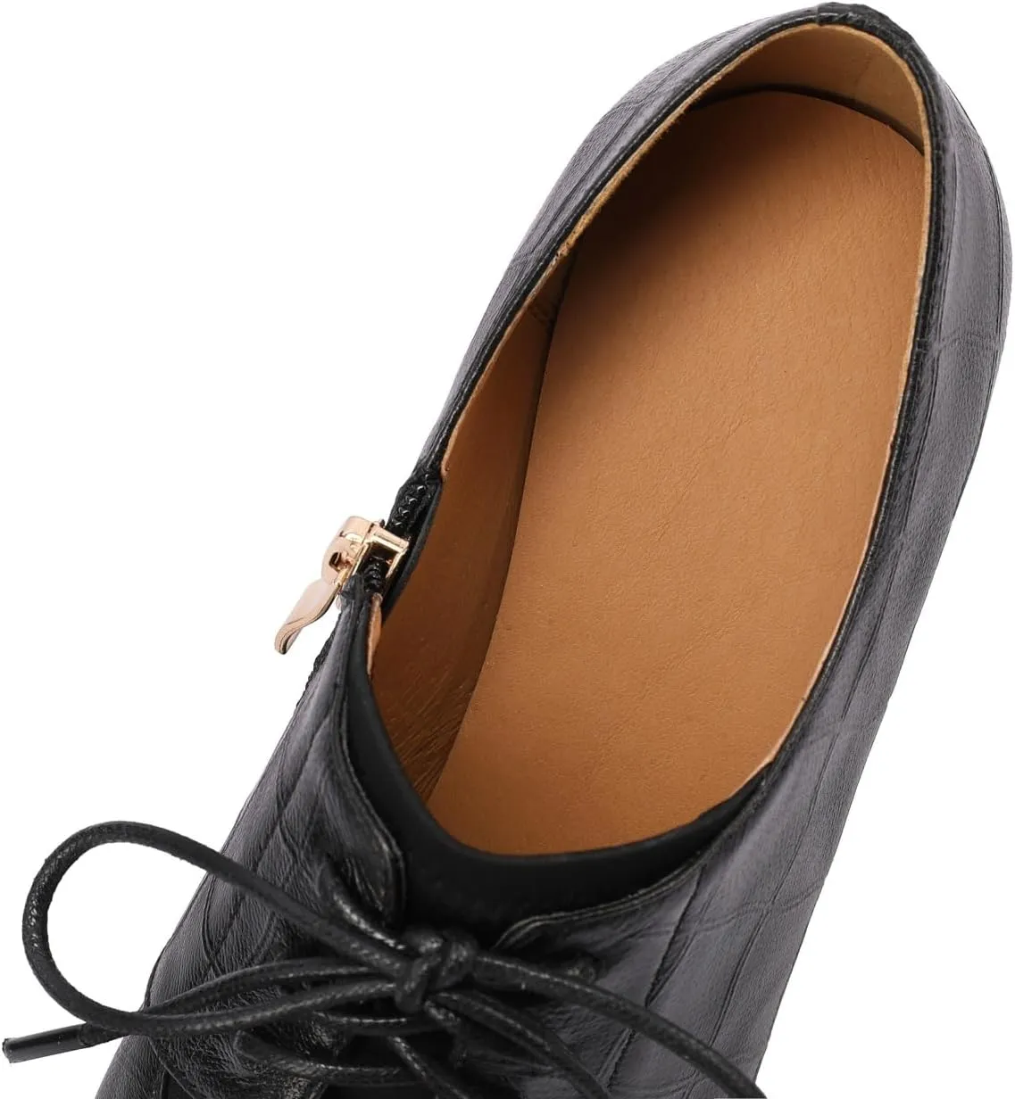 TinaCus Women's Square Toe Handmade Selftie with Zipper Genuine Leather Spool Heels Pumps Shoes